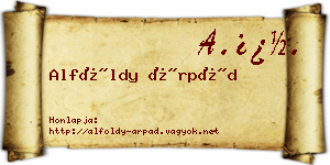 Alföldy Árpád névjegykártya