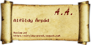 Alföldy Árpád névjegykártya