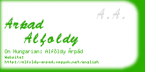 arpad alfoldy business card